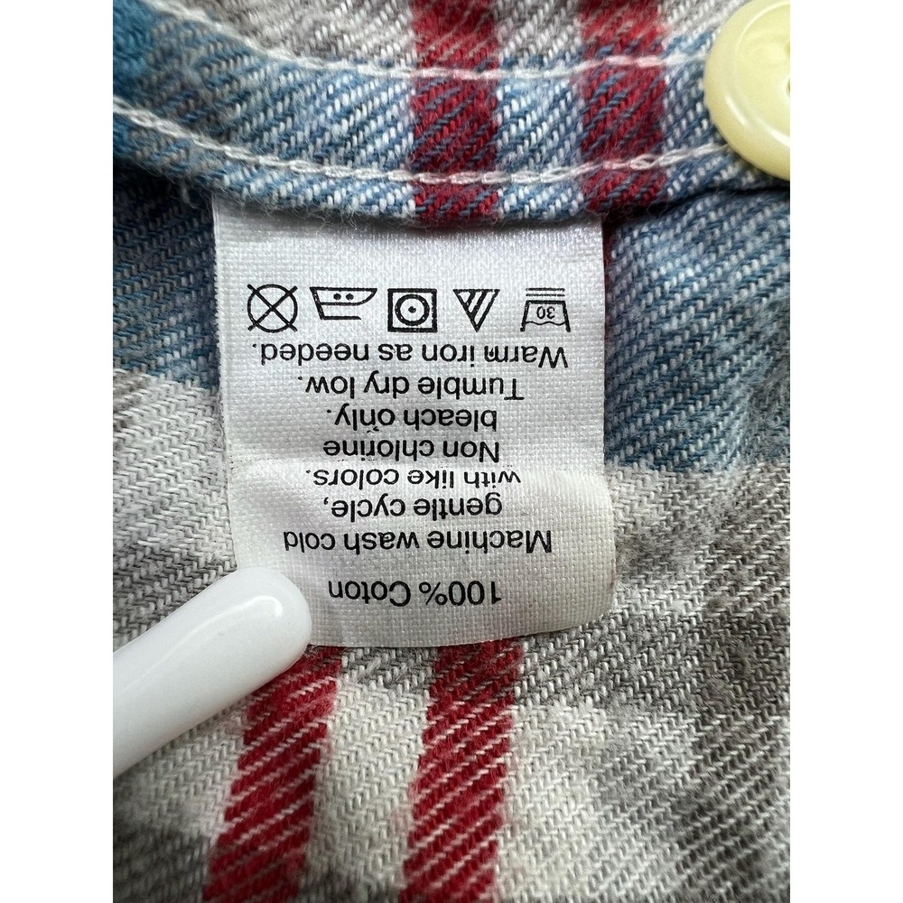 J.Crew Flannel Shirt Mens Medium Blue Plaid Slim Long Sleeve Button Up Casual - Picture 5 of 8